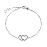 Diamond Interlocking Open Heart Bracelet - Dracakis Jewellers